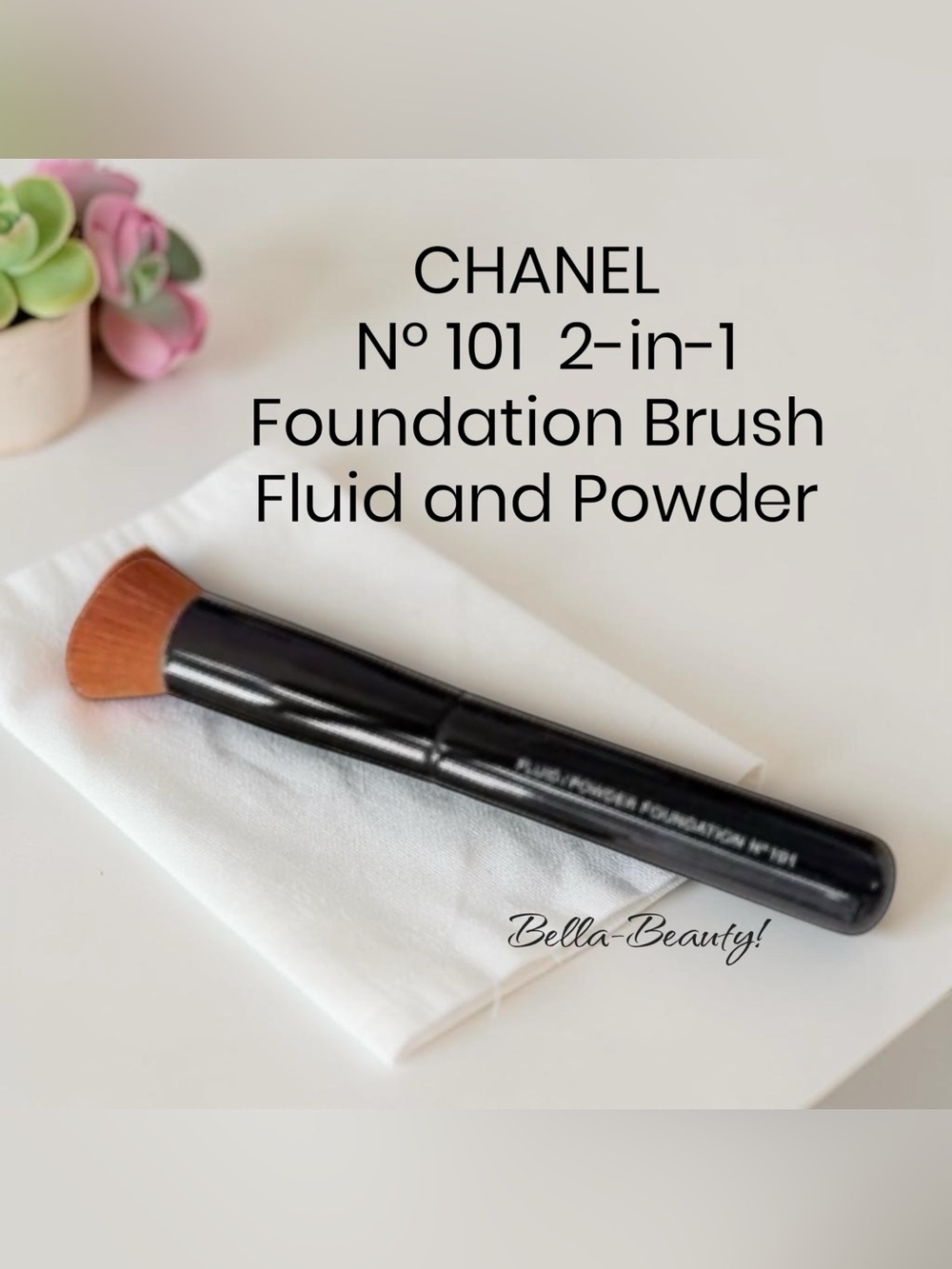 Chanel Nº 101  2-in-1 Foundation Brush Fluid and Powder LES PINCEAUX DE   In Box
